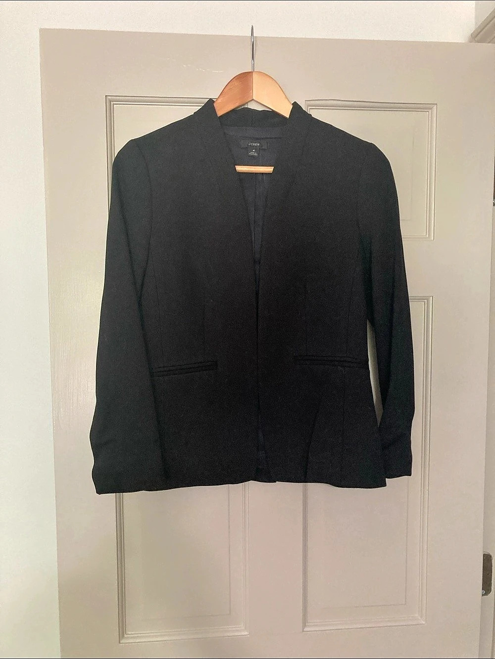J.Crew Collarless Blazer Black Size 4
